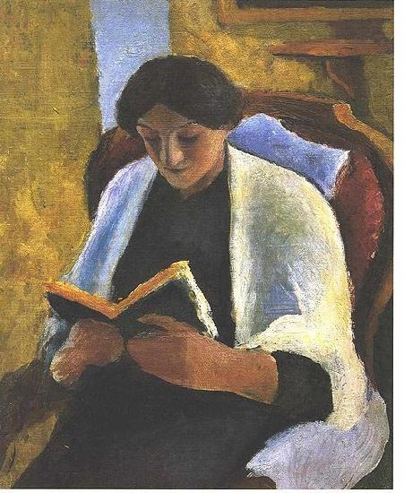 August Macke Reading woman Germany oil painting art